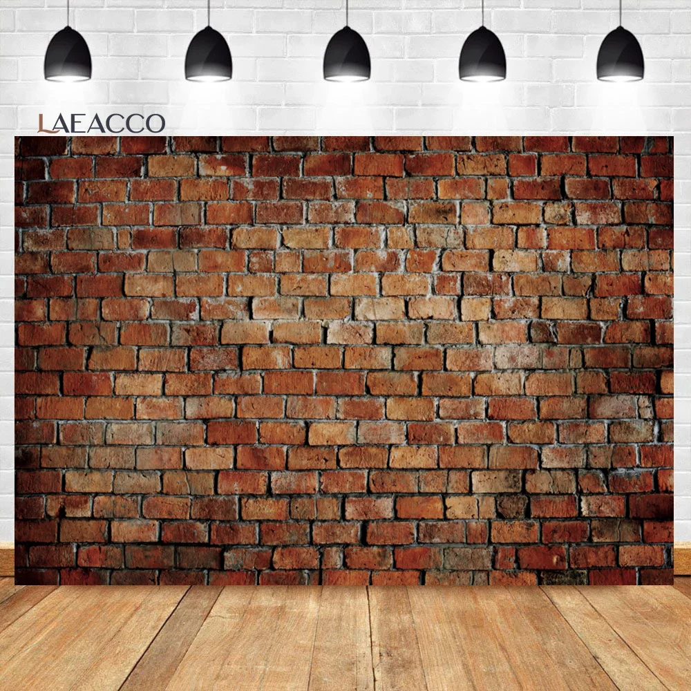 Laeacco Red Brick Wall Photography Backdrop Baby Birthday Party Wedding Graduation Home Decor Portrait Background Photo Studio