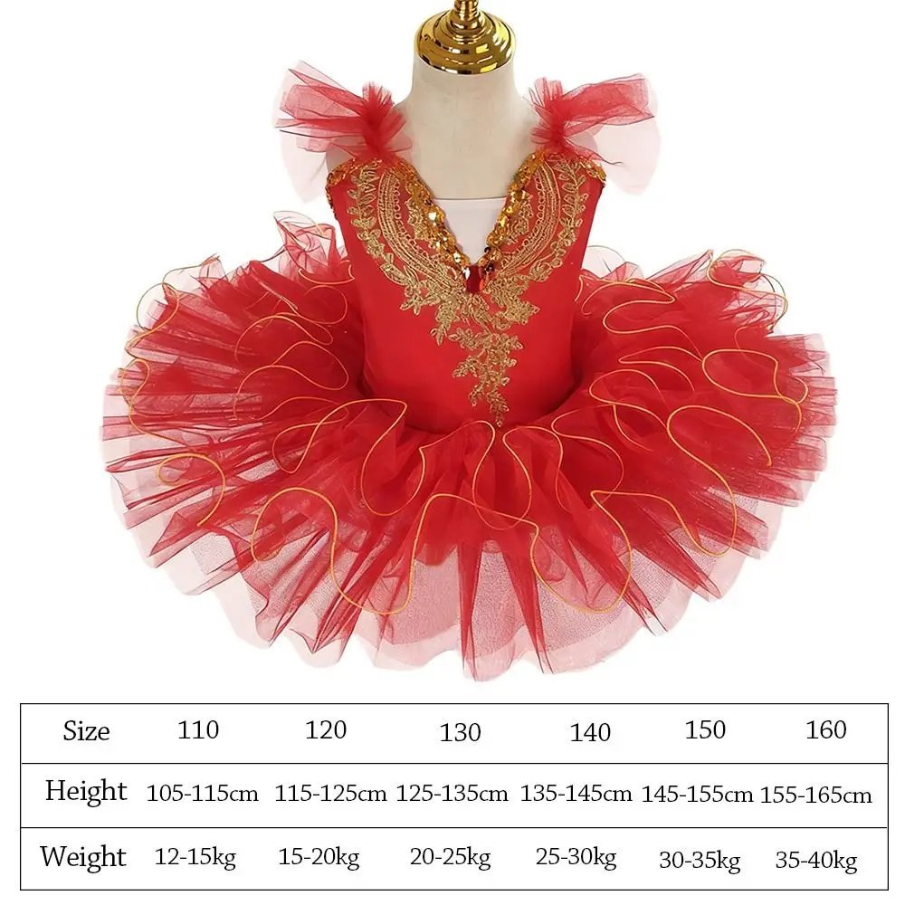 Mode Pailletten Kinderen Ballet Jurk Strass Moderne Ballet Tutu Puffy Feestjurk Danskostuums Dans