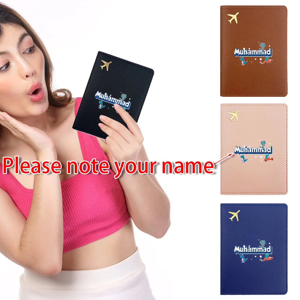 

Customized Name PU Passport Cover Travel Passport Organizer Leather Holder RFID Protective Slim Wallet Card Case Coin Purse DIY