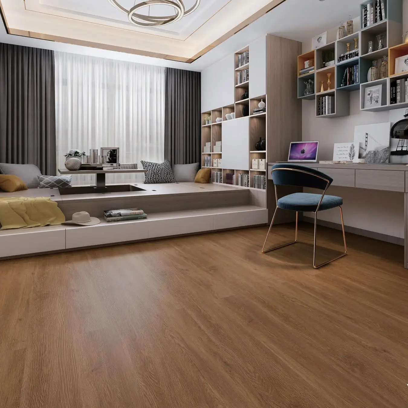 جديد السلس صفح 100% مقاوم للماء نمط خشبي صفح الأرضيات بلاط السجاد الفاخرة الفينيل SPC الأرضيات عصا على بلاط الأرضيات