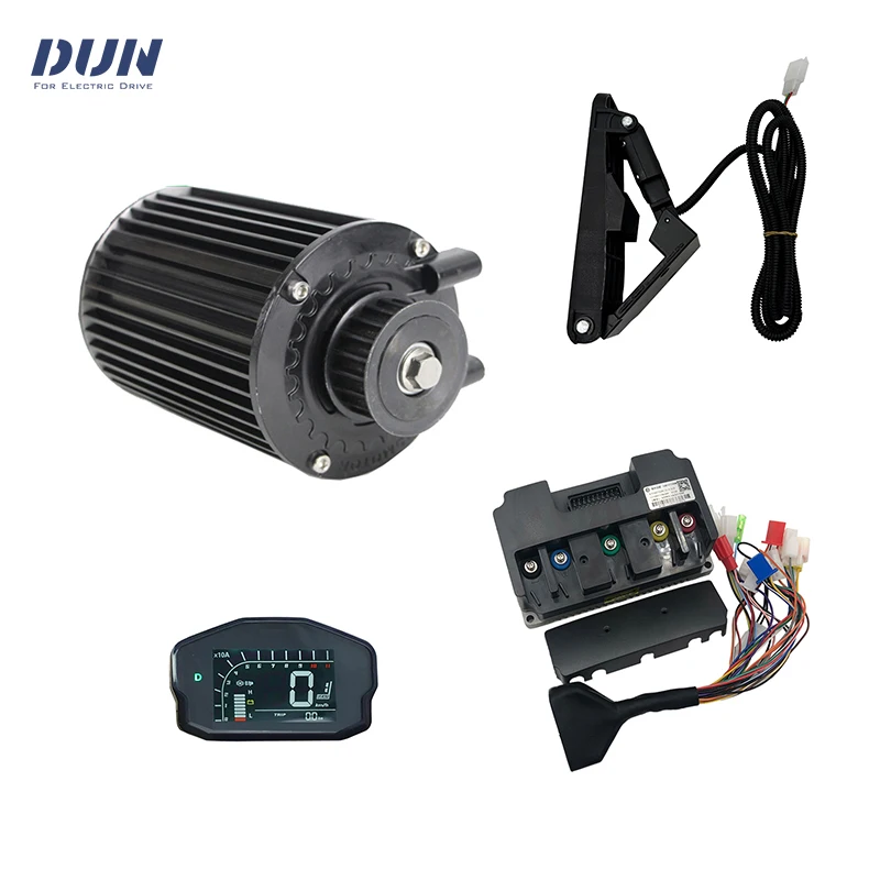 

Комплект среднеприводного двигателя QS90 1000W PMSM 72V 55KMH с контроллером Fardriver ND72260, дисплеем DKD и педальным акселератором (дросселем)