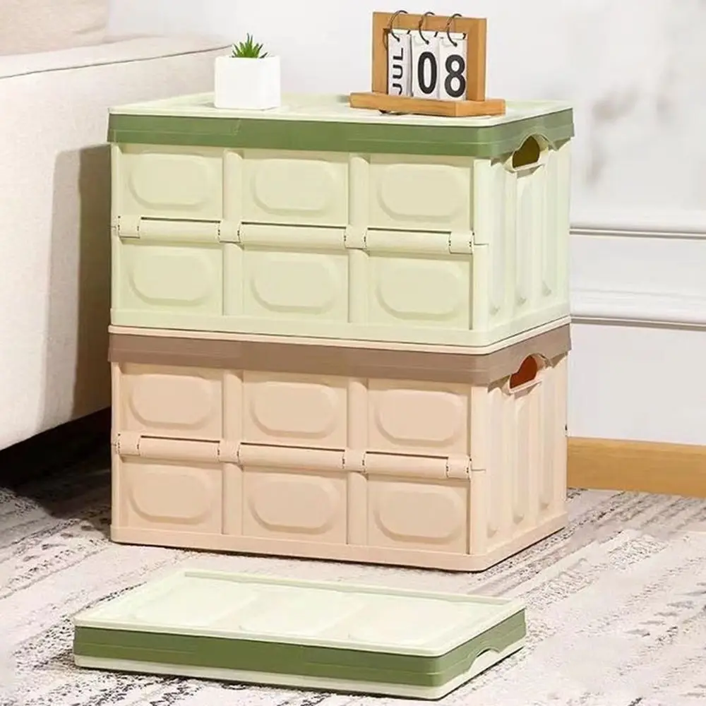 

Plastic Car Trunk Storage Boxes Stackable Space Saving Open Storage Box Large Capacity Foldable Storage Trunk Outdoor Camping