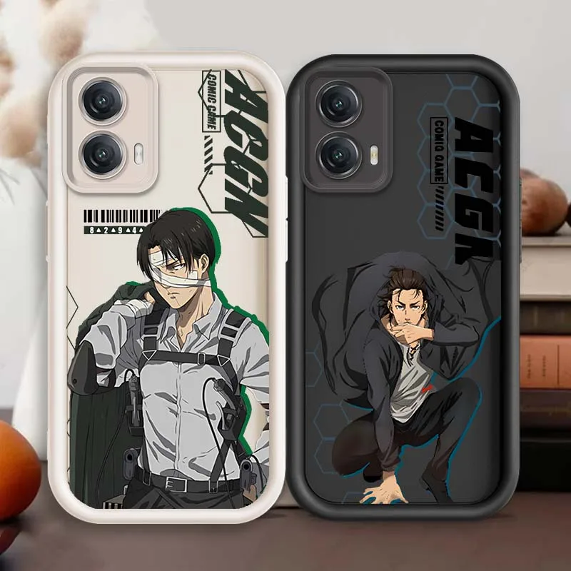 

Attack on Titan Catroon For Motorola G85 Edge 50 60 G54 G35 E14 G04 G34 G Stylus G54 G13 G32 G14 5G Eye Ladder