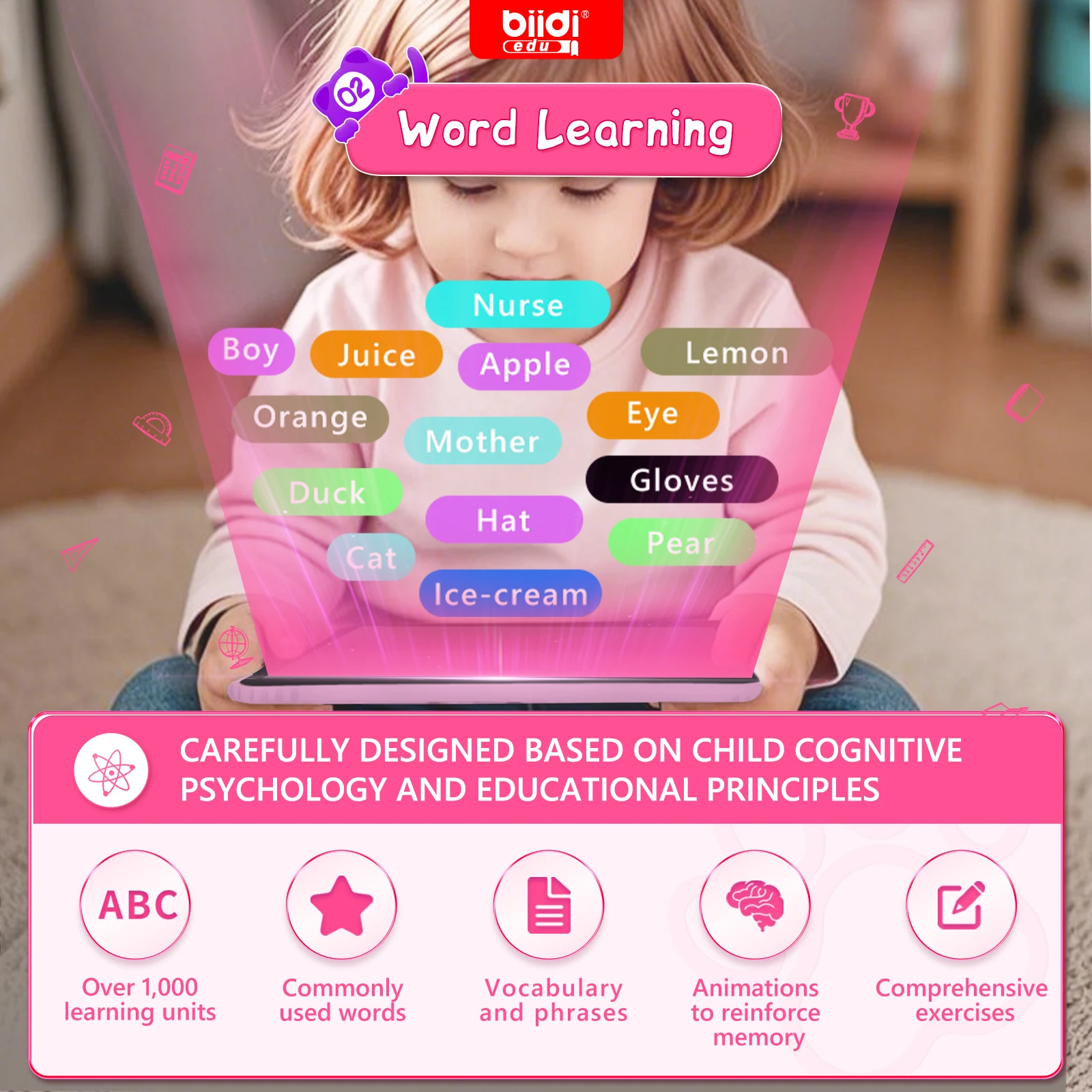 7-Zoll-Tablet Englisch-Russisch Lernspielzeug Geburtstagsgeschenk für Jungen und Mädchen ab 3 Jahren