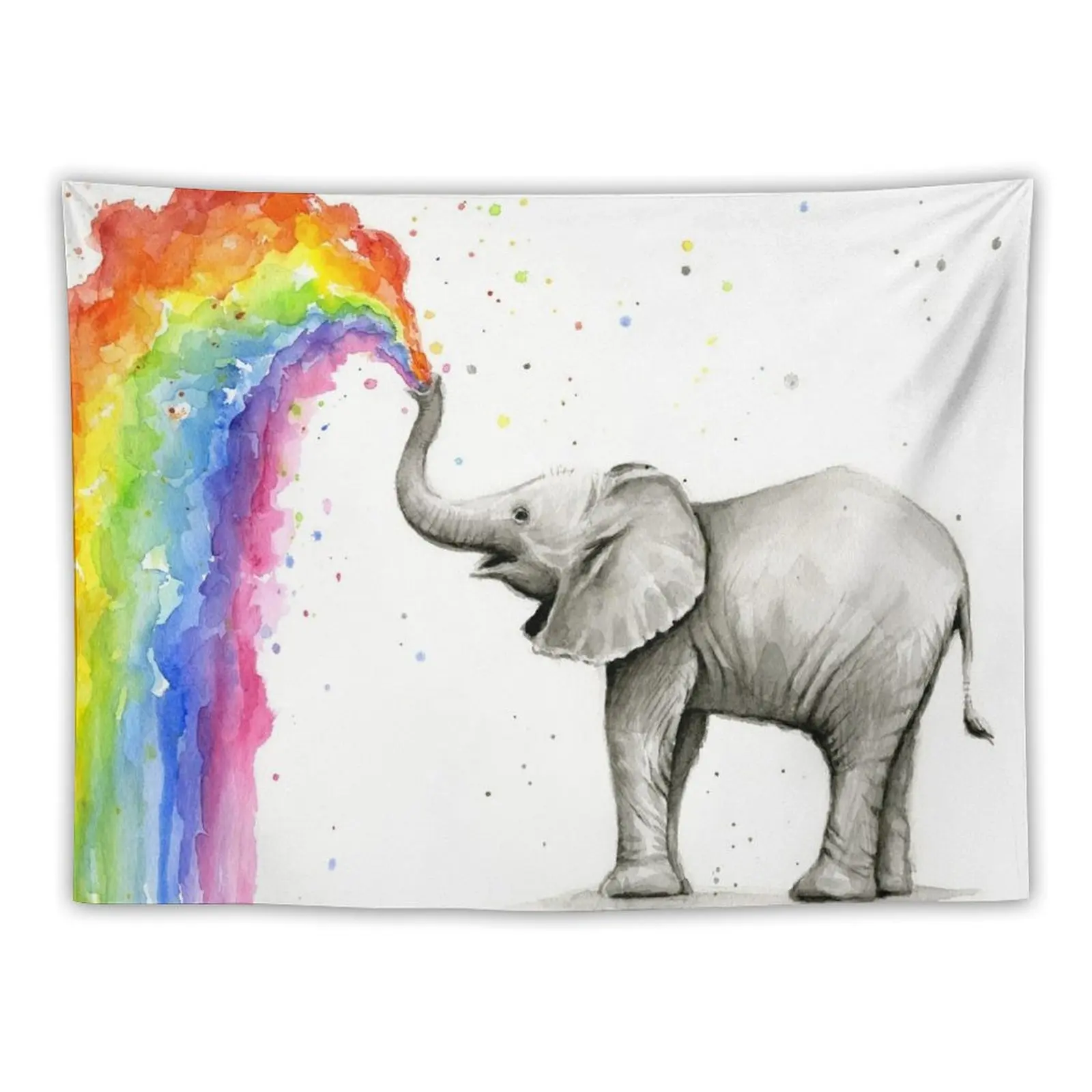 

Baby Elephant Spraying Rainbow Tapestry Bedrooms Decorations Outdoor Decoration Bedroom Decorations Tapestry