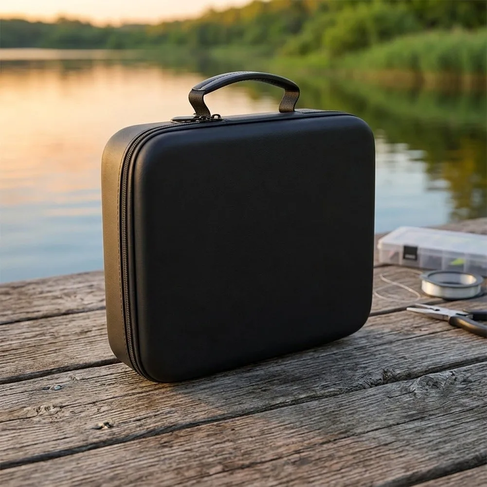 Pressure-resistant Tackle Box EVA Fishing Reel Case For Outdoor Storage Drop Proof Reel Case Compact Size Shock Absorption