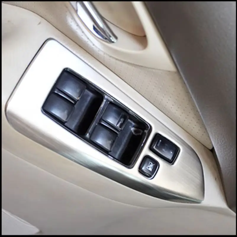 

For Toyota Land Cruiser Prado LC120 FJ120 2003~2009 Window Lift Switch Button Control Panel Cover Trim Car Styling Accessories