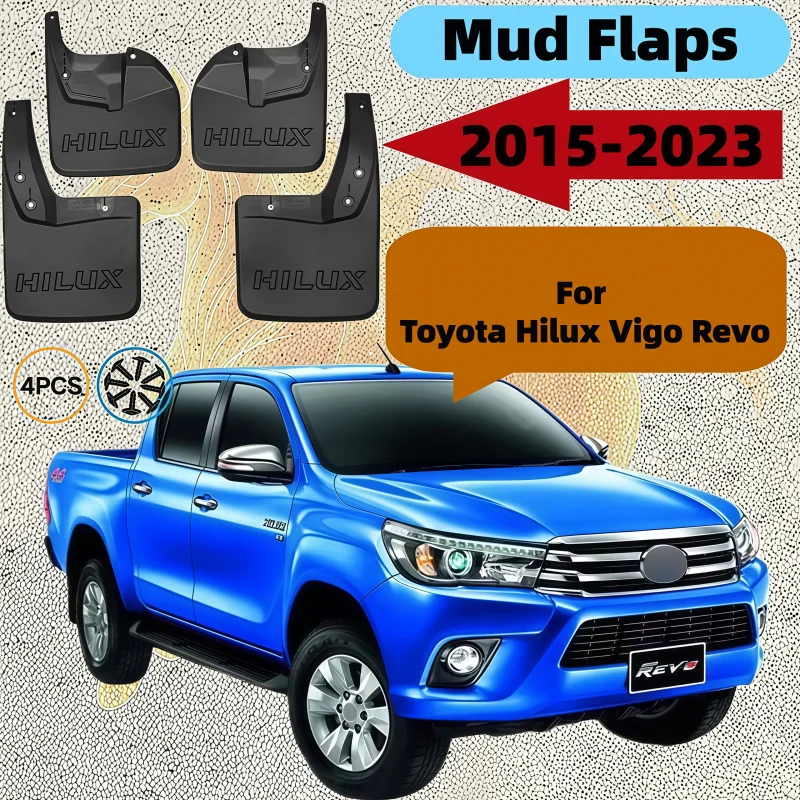 4Pcs Mud Flaps Splash Guards For Toyota Hilux Revo Vigo 2016-2021 Front Rear Fender Mudguards Car Styling Auto Accessories Parts