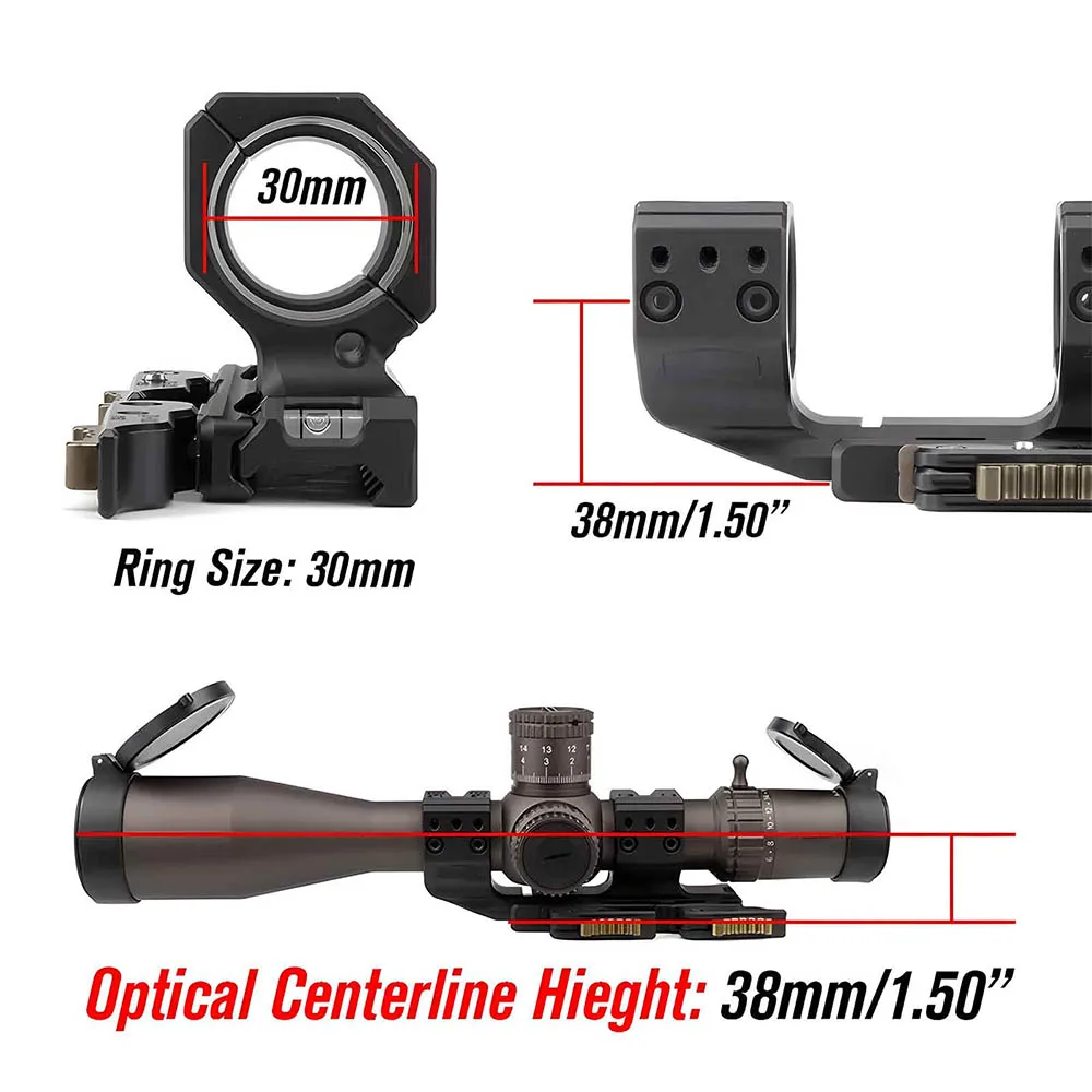 

Tactical Airsoft QD Mount 30MM Rings 38MM Centerline Height Scope Mount Fits 21.2MM Picatinny Rail Hunting Accessory OS24-0266