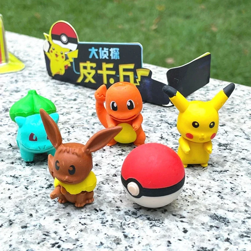 Pokemon 3D Eraser Anime Pikachu Charmander Bulbasaur 3D Model Cute Learning Stationery Set Children\'s Toy Birthday Gift