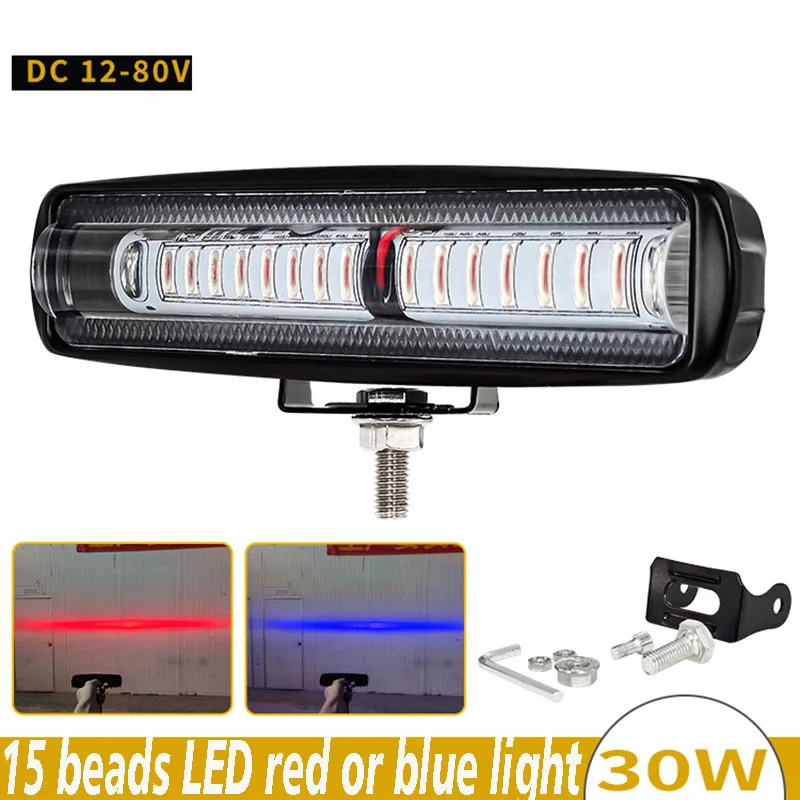 6 inch 30W led forklift truck Red line warning lamp safety working light blue line warning light redzone 12-80V IP67