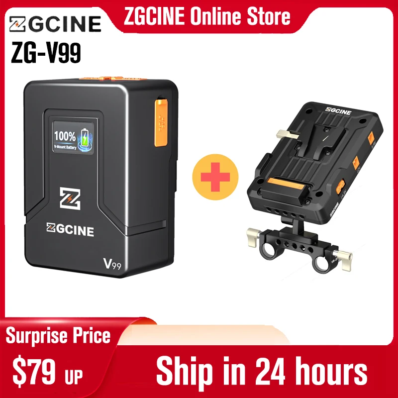 ZGCINE ZG-V99 V Mount Battery V-Lock Lithium Battery Pocket Battery Power Bank for DSLR cameras Video Lights Smartphones Laptops