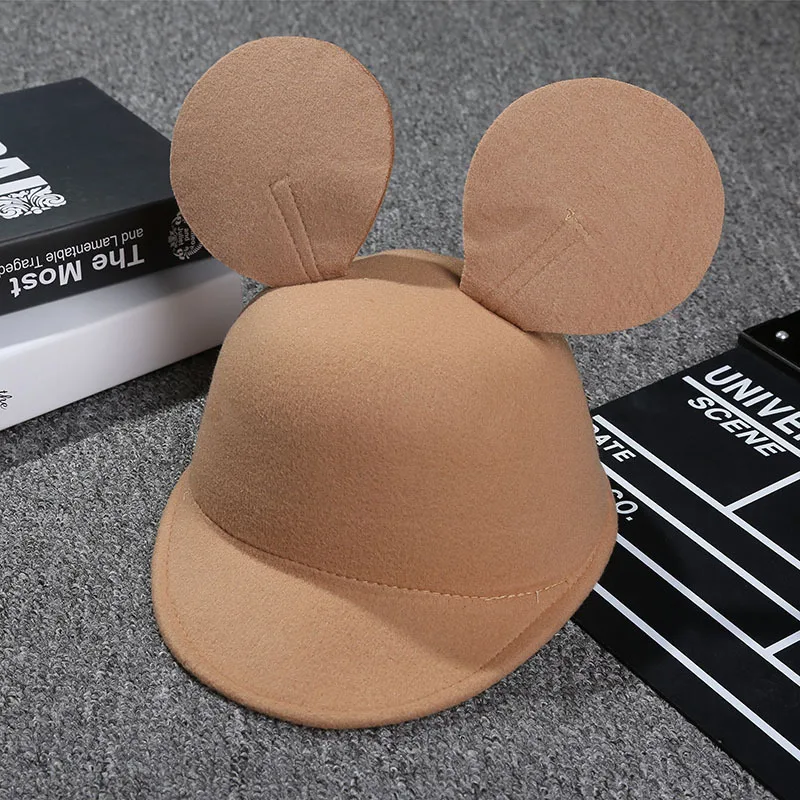 Disney Mickey Big Ears Solid Color Hat Women Classic Minnie Baseball Cap Girls Cartoon Fashion Unisex Headgear Kids Casual Gifts