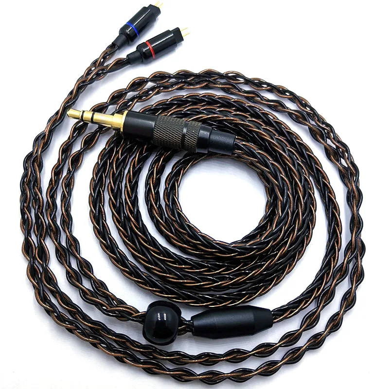 RY-C6 1.2m DIY Replacement 0.78mm 2Pin Cable 3.5/2.5/4.4mm Silver Plated Upgraded  8 core wire cable