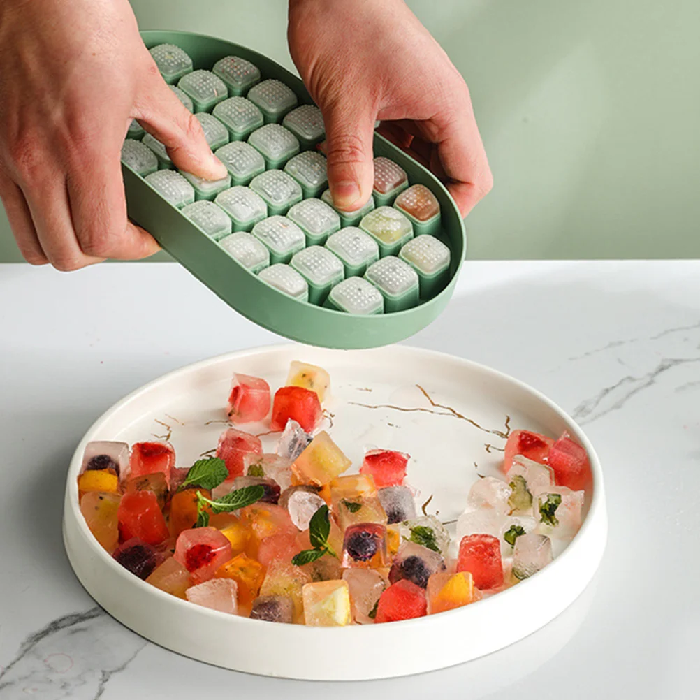 

Ice Cube Mold Silica Gel Tray Non-stick Refrigerator Grid Space-saving Quick Release Easy Clean Tear Resistant Long-lasting