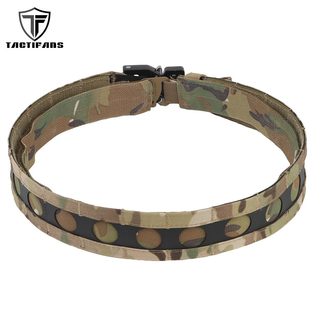 Cintura tattica da 2 pollici cintura interna esterna a due strati QD fibbia in metallo leggera Molle vita Ferro Style caccia Gear