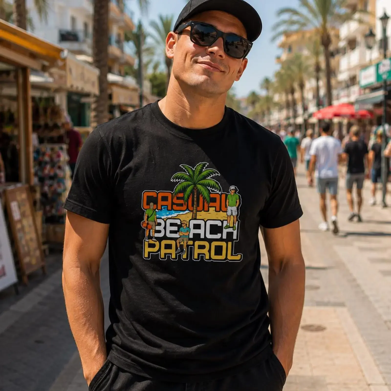 Casual Beach Patrol Summer Fan T Shirt Tropical Terrace Culture  vintage Washed Soft Stretched homme Comfortable graphic