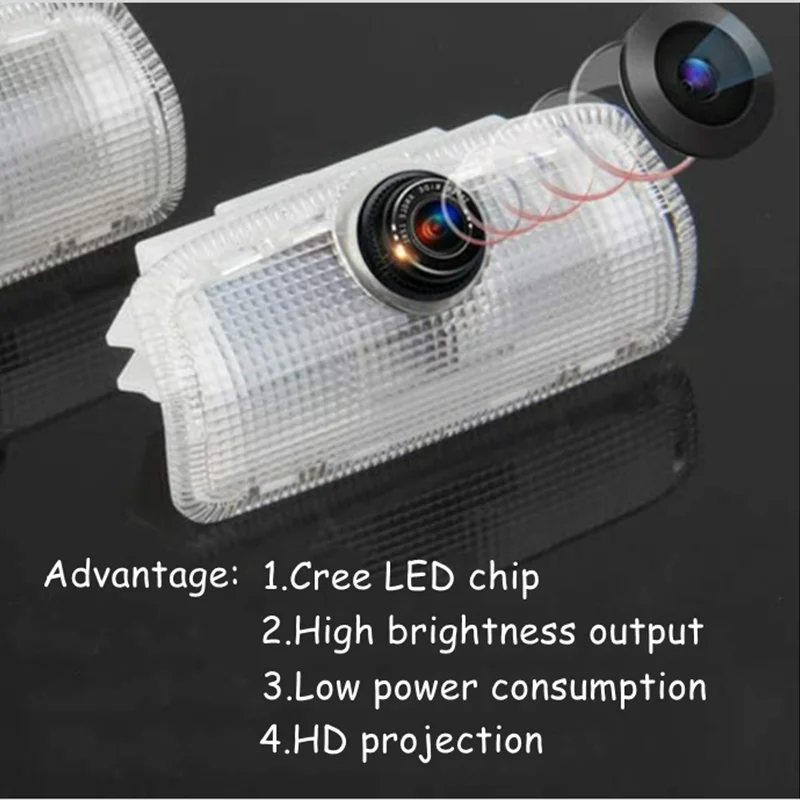 2pcs Car LED Door Welcome Lamp Ghost Shadow HD Light For Nissan Patrol Y62 Armada 2013 2014 2015 2016 2017 2018 Accessories