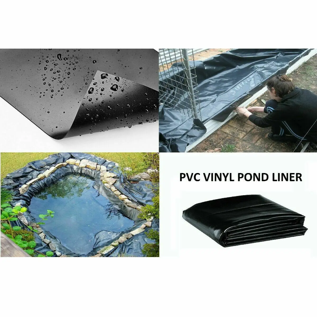 0.2mm HDPE Fish Pond Liner Garden Pond Landscaping Pool Reinforced Thick Heavy Duty Waterproof Membrane Pond Liner