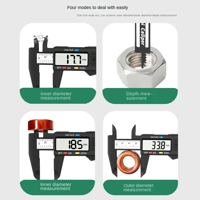 Imagem -03 - Carbon Fiber Digital Dial Ferramentas Microcirculação Medição Ferramenta Carpintaria Vernier Caliper Pied a Coulisse 150 mm