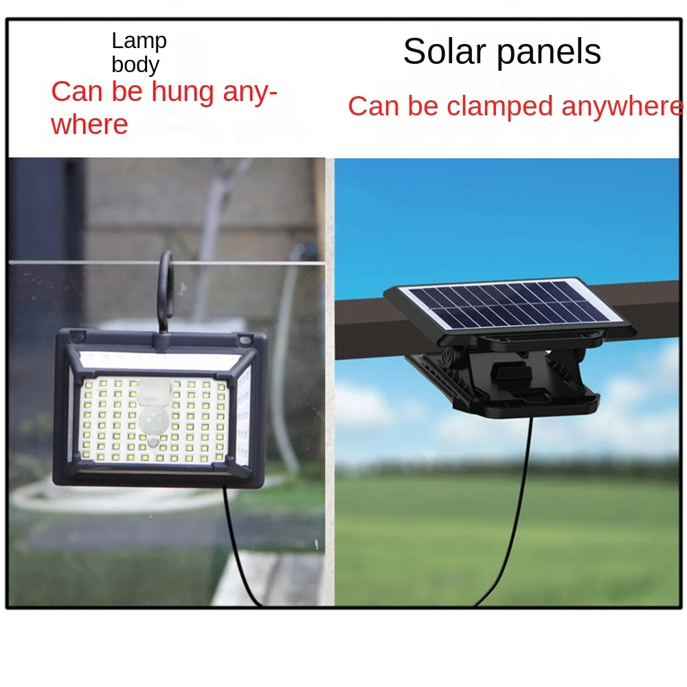 

IP65 Waterproof Split Solar Powered Light Remote Control Clip on Motion Sensor Outdoor Lamp Warm/White Light High Bright