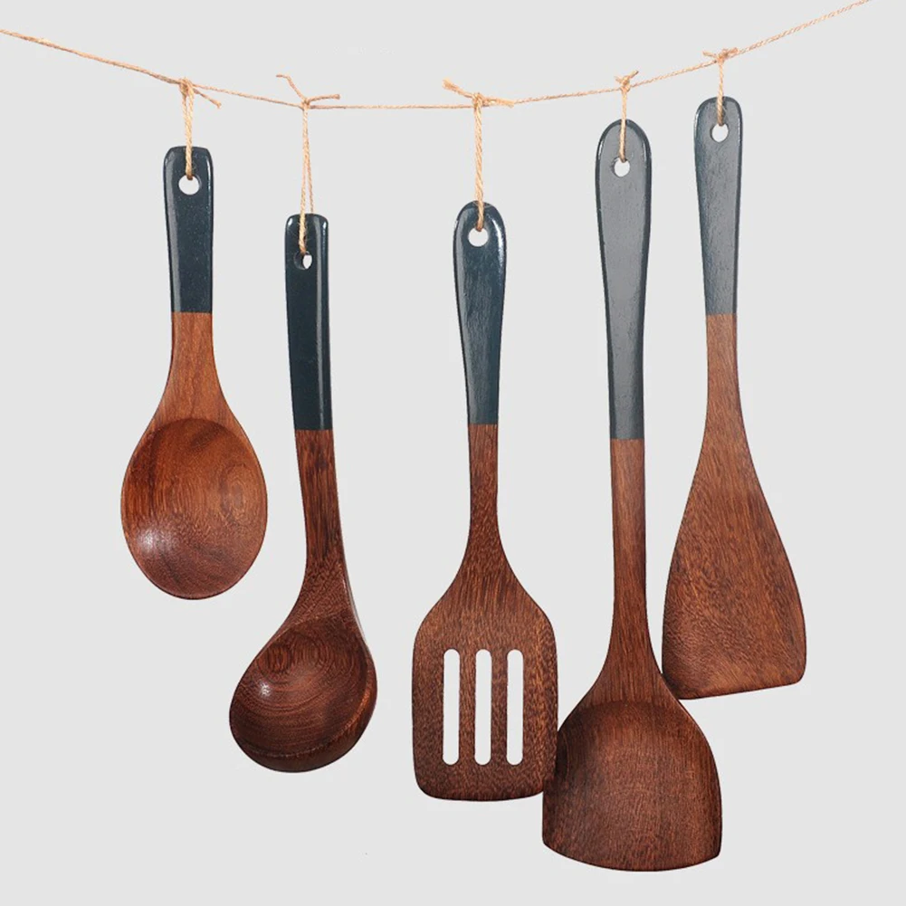 

1PCS Wood Frying Spatula Cooking Spoon Shovel Wooden Kitchen Utensils Set Tableware Brown Kitchen Tools