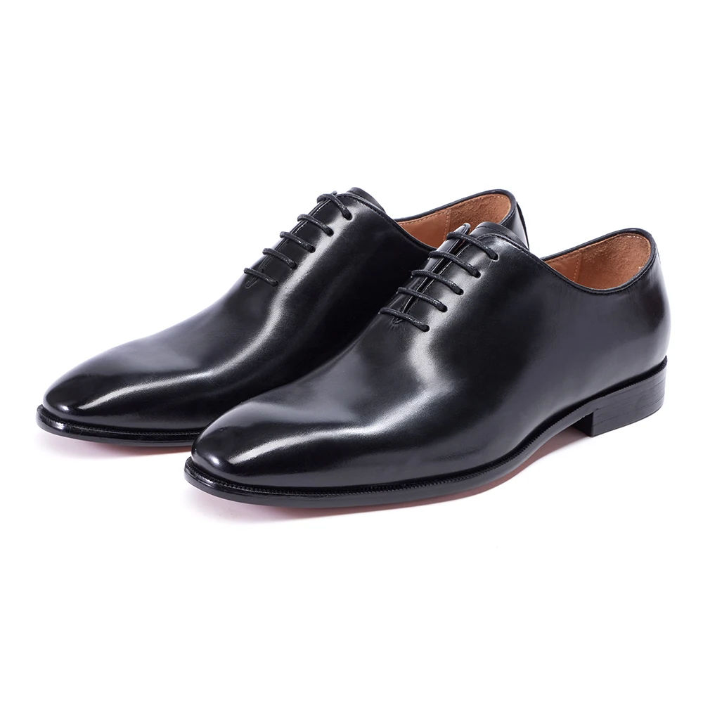 

Men's Handmade Genuine Leather Plain Toe Formal Dress Shoes Full Leather Upper Lining 4 Colors Elegant Premium Shoes