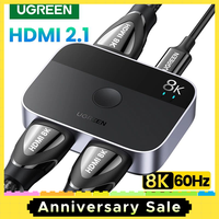 UGREEN HDMI 2.1 Splitter 8K 60Hz 4K 120Hz for TV Xiaomi Xbox Series X PS5/4 HDMI-compatible Monitor Projector HDMI 2.1 Switcher