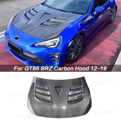 Real Carbon Fiber Hood Bonnet Cover Fit For 2012-2019 Toyota GT86 FT86 ZN6 FRS BRZ ZC6 VRS Style Car Vent Air outlet Hood FRP