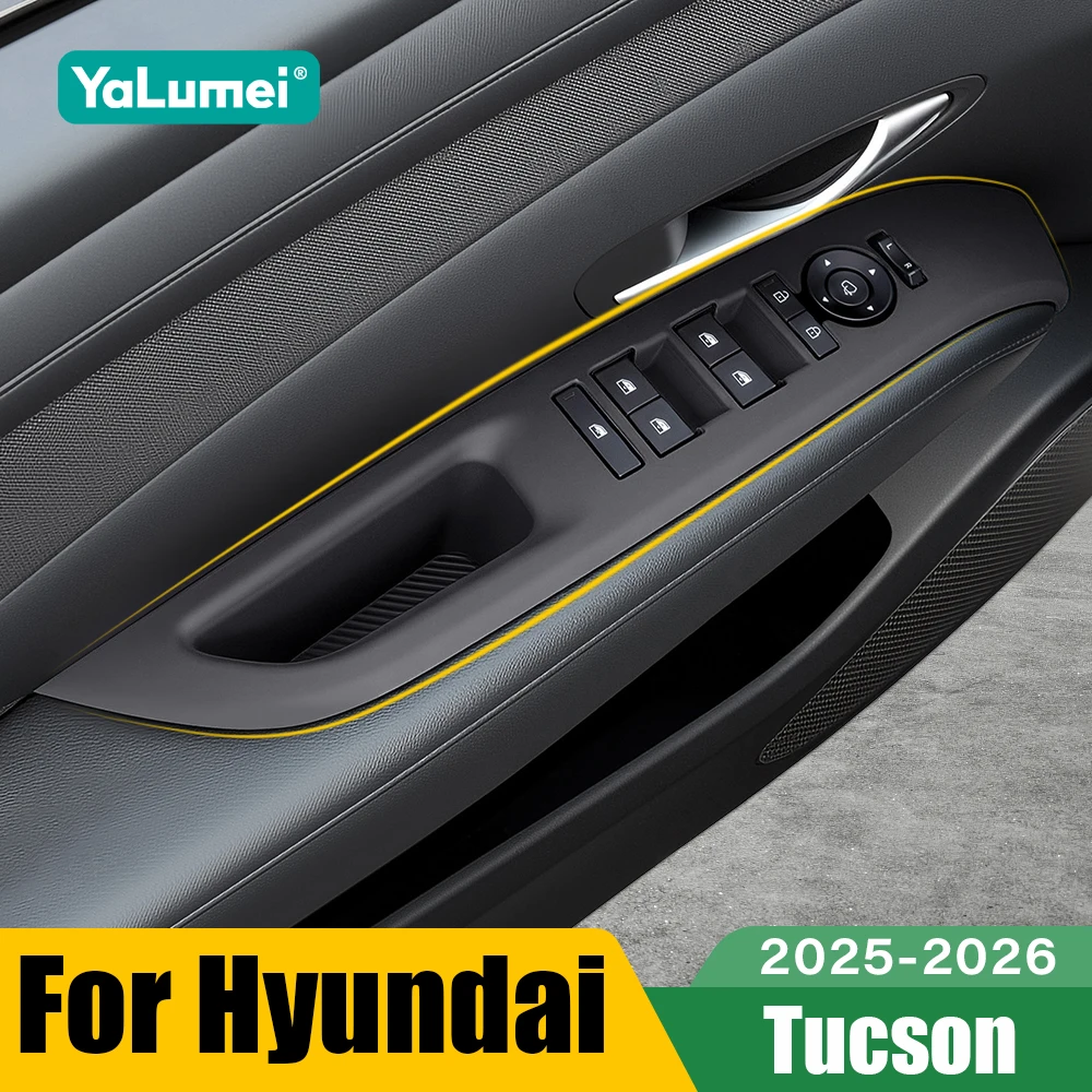 

Силиконовые накладки на панель дверных подлокотников для Hyundai Tucson NX4 2025 2026, накладки на кнопки управления стеклоподъемниками, аксессуары для декора интерьера автомобиля