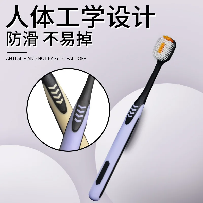 Wide head toothbrush fine bristles cleaning travel size single manual adult home gum care