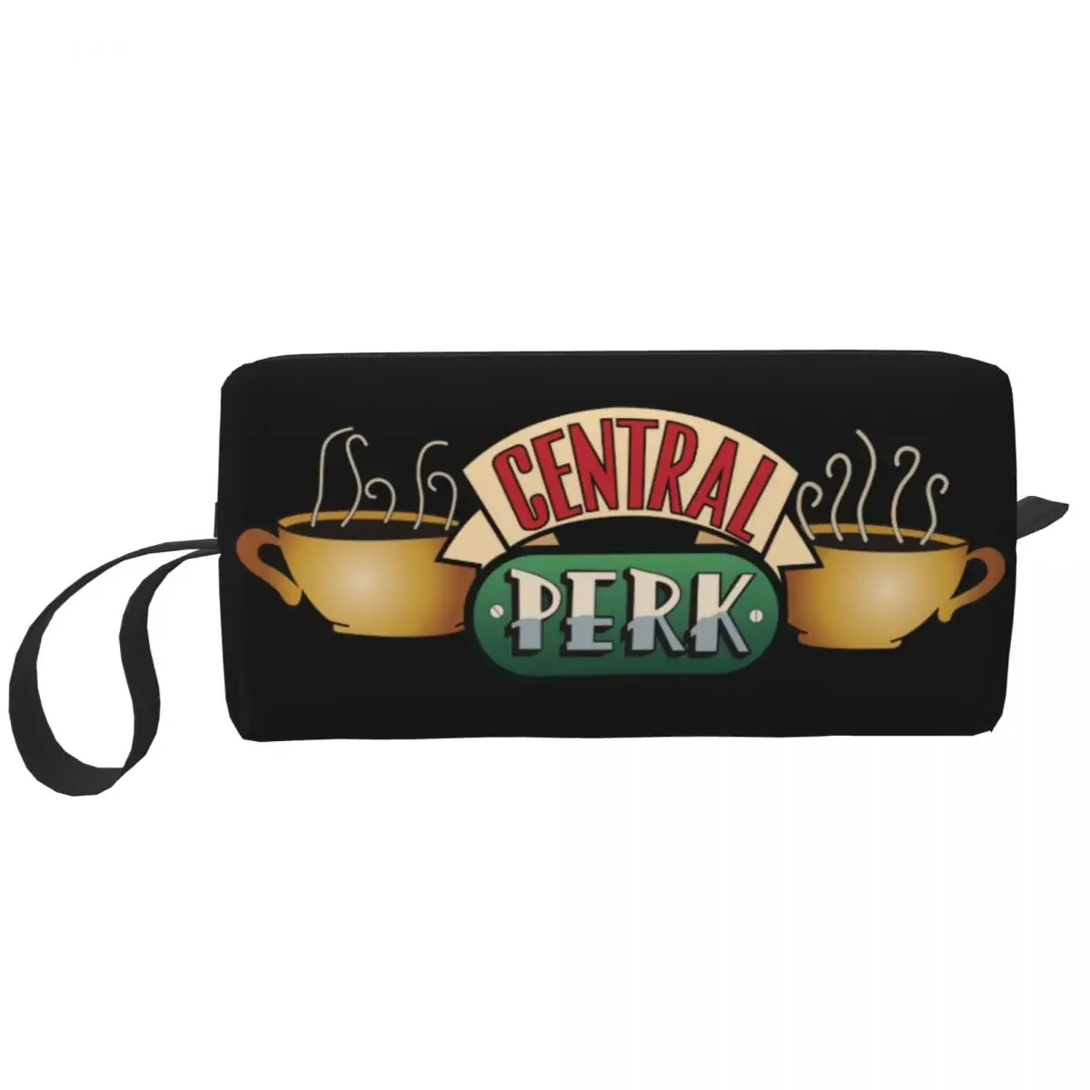 Custom Central Perk Friends Travel Toiletry Bag for Women TV Show Cosmetic Makeup Bag Beauty Storage Bags Dopp Kit Box Case