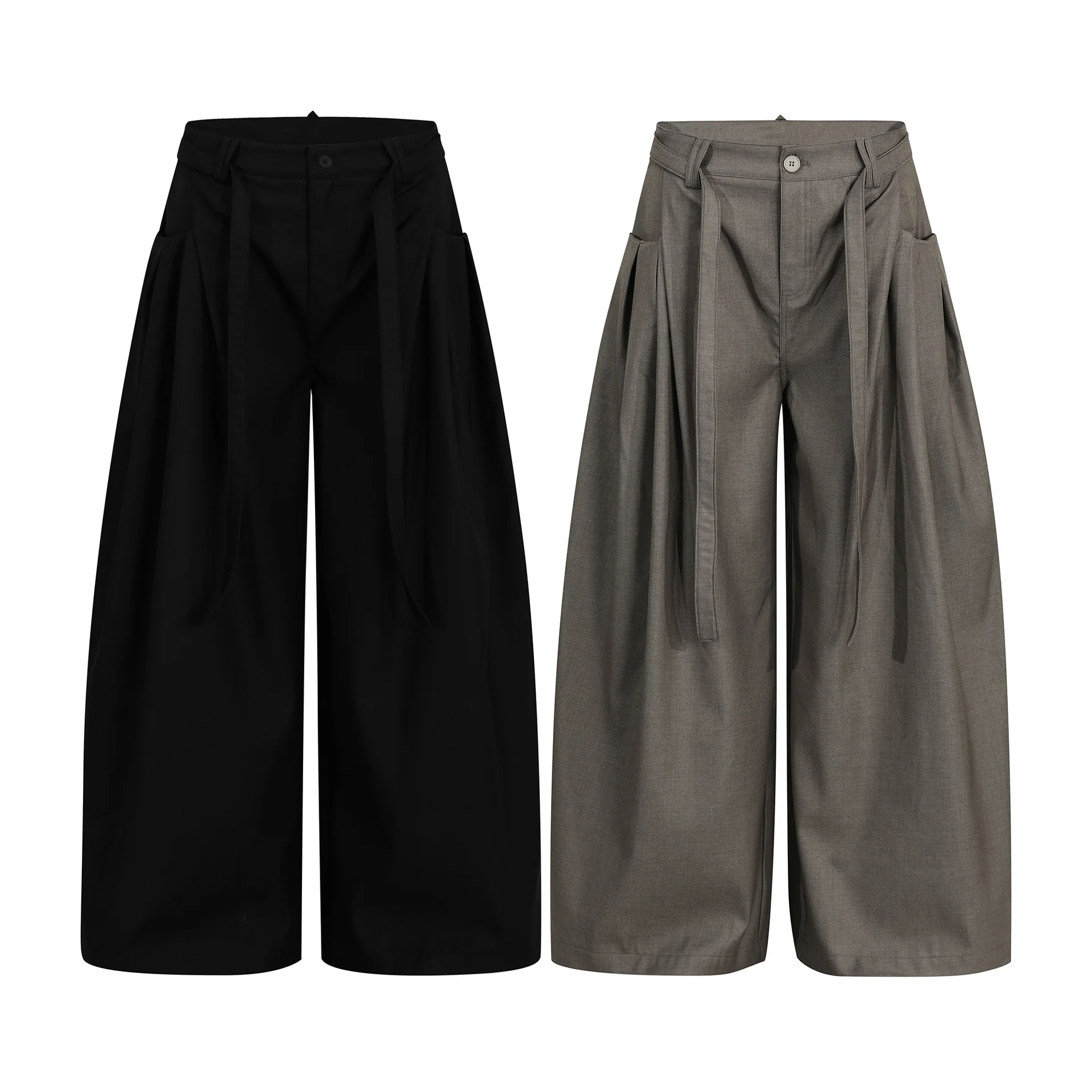 

Pleated Wide Leg Baggy Pant Men Women Streetwear Y2k Fashion Vintage Old Money Style Loose Casual Scimitar Trousers Pant
