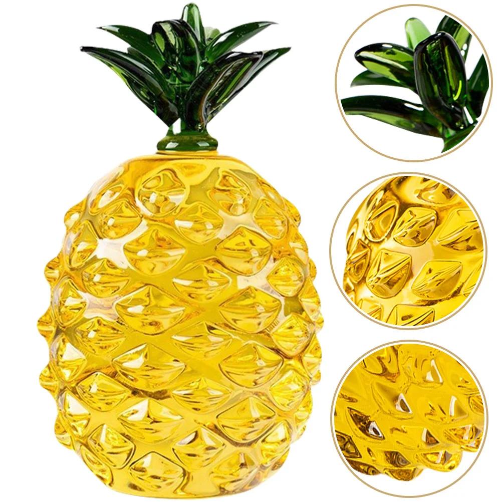 

Pineapple Decorations Artificial Figurine Display Crystal Desktop Tabletop Ornament