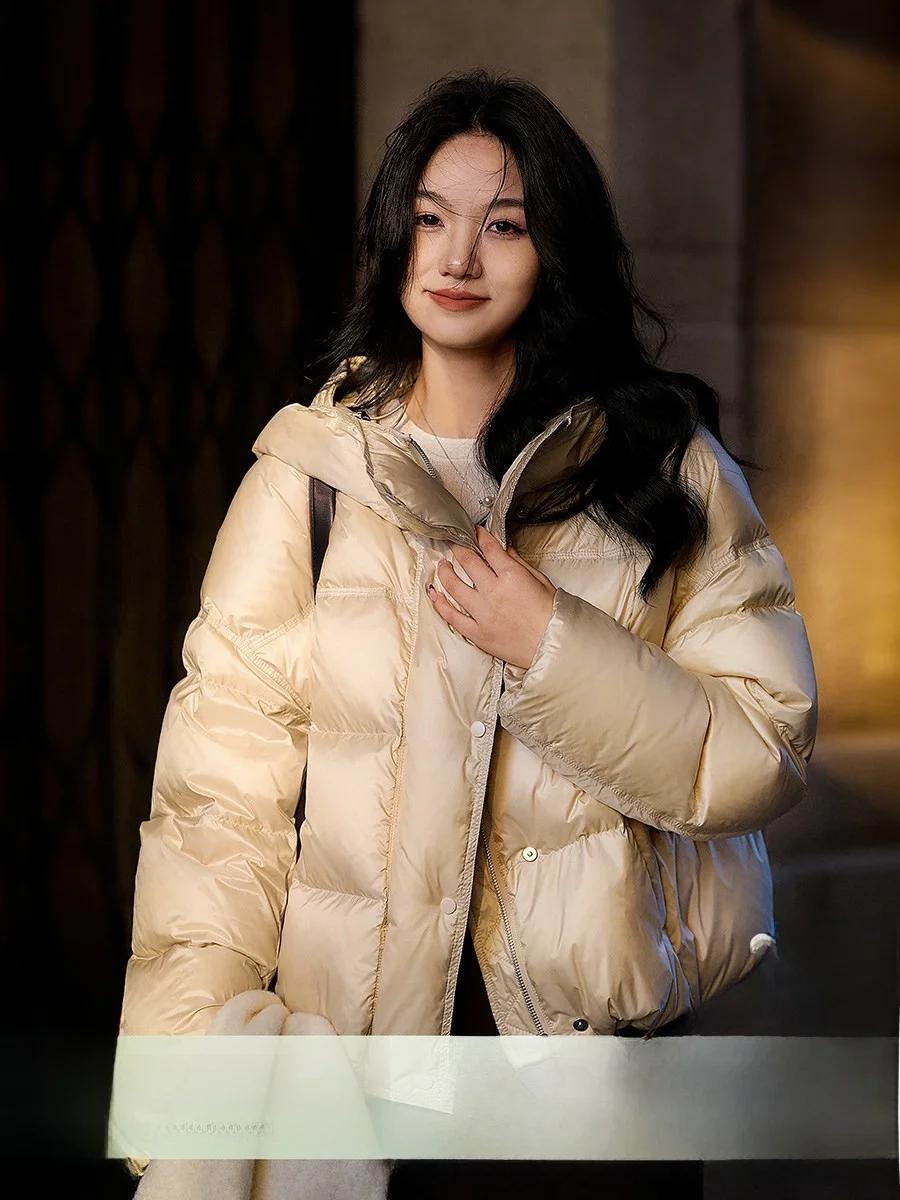 

Женская зимняя новая утепленная куртка-пуховик с капюшоном, 95% гусиный пух, для повседневной носки, очень теплая