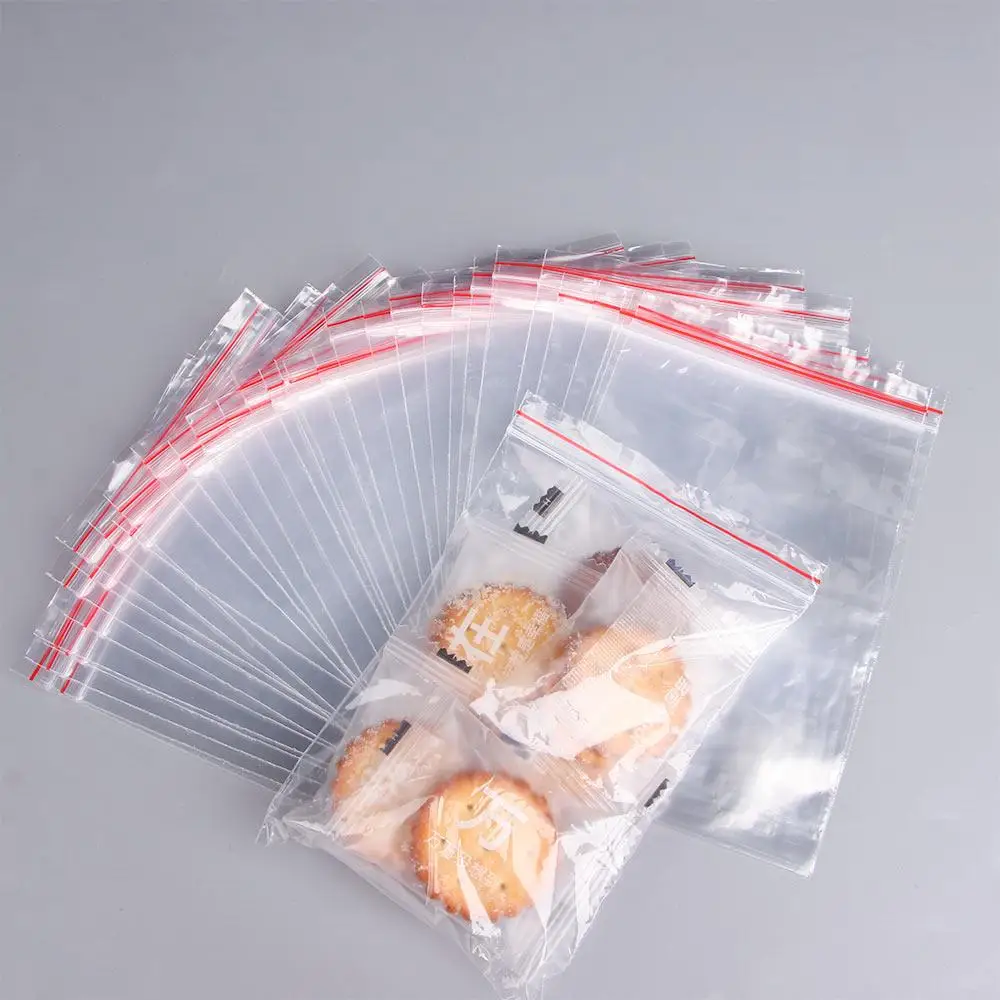 100 Bolsas de Plástico Transparentes para Almacenamiento de Alimentos, a Prueba de Humedad, Cero Desperdicio, para Cocina