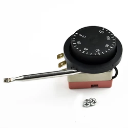 12V 0-120°C Car Electric Fan Capillary Adjustable Thermostat 3 Pin Tempering Switch Temperature Controller Auto Accessories