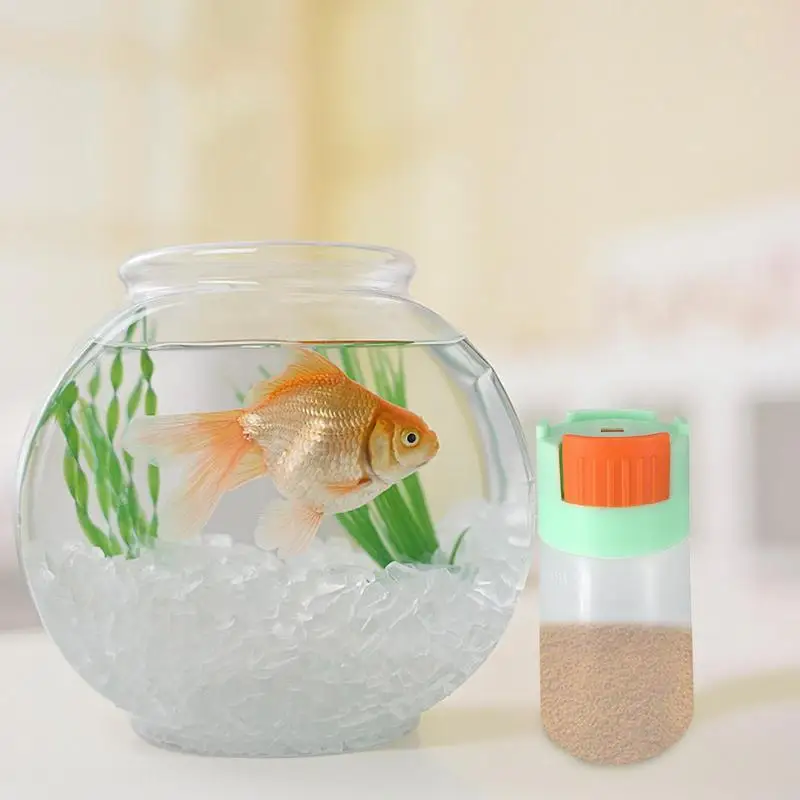 Aquarium Fish Feeder Quantitative Fish Food Feeding Bottle Refillable And Leakproof Fish Food Holders With 0.5g Manual Control