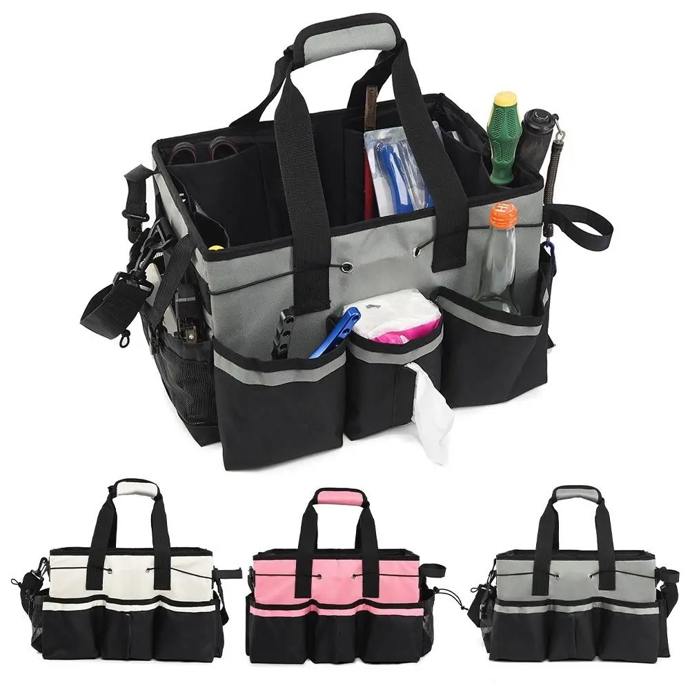

Adjustable Shoulder Straps Cleaning Tools Storage Bag Oxford Fabric Wear-Resistant Electrician Tool Pouch Wide Mouth