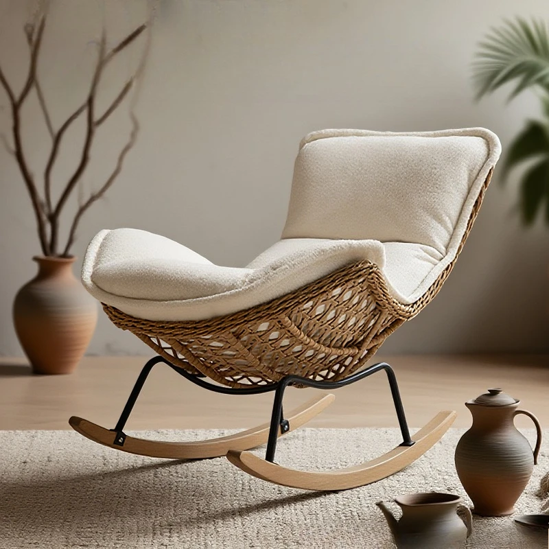 

lazy Relaxing recliner chair home living room outdoor balcony Sun lounger garden Lightweight кресло качалка garden furniture