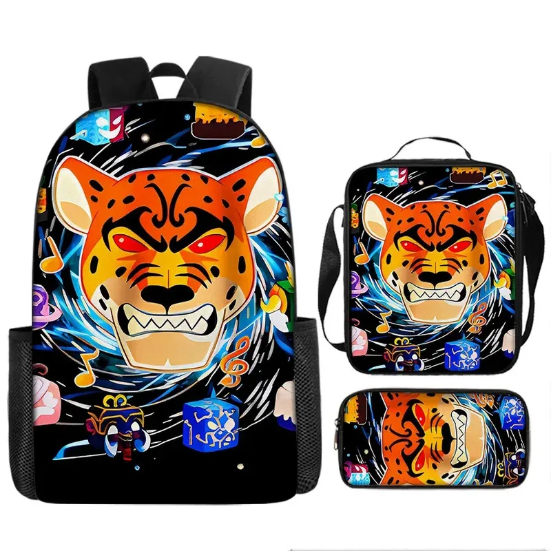 25COSGame Blox Fruits حقيبة ظهر مدرسية حقيبة غداء مقلمة مجموعة هدية للأطفال الطلاب #3