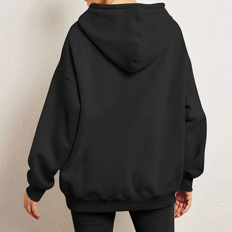 New Womens Hoodies Spring and Autumn Hooded Sweater Casual Pocket Top for Women