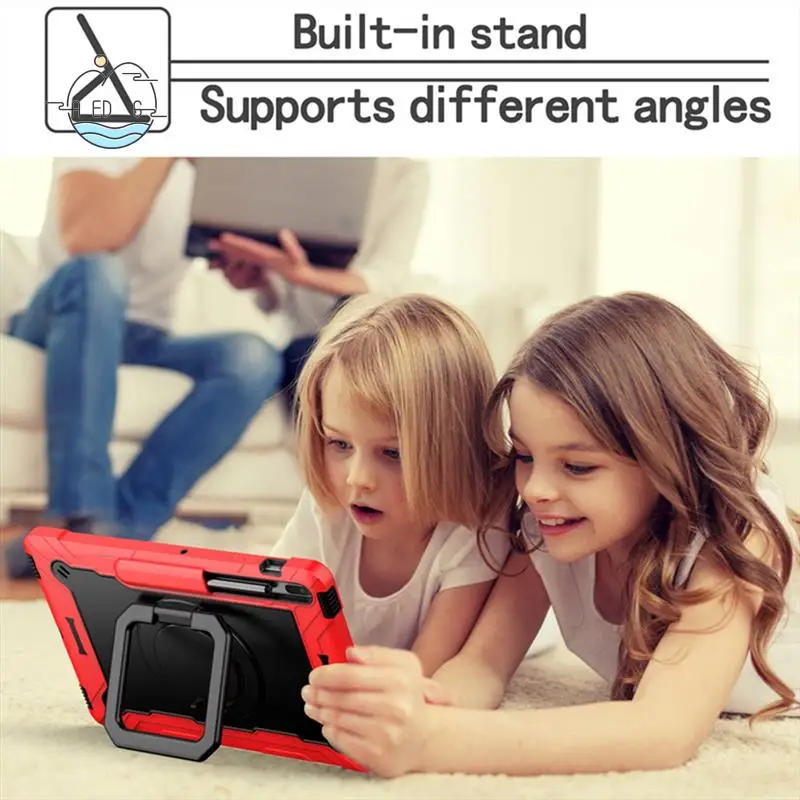 

AED6-Case For Tab S7 FE 12.4Inch Bracket Handle Shoulder Strap Shockproof Cover