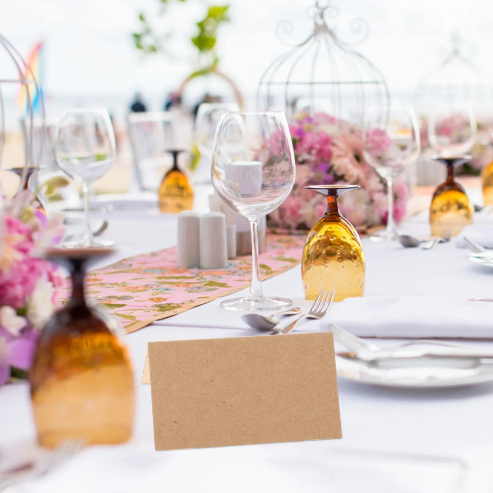 100Pcs Blank Foldable Table Tent Name Cards for Wedding Seating Chart Birthday Party Bridal Shower Baby Shower Banquet - view 5