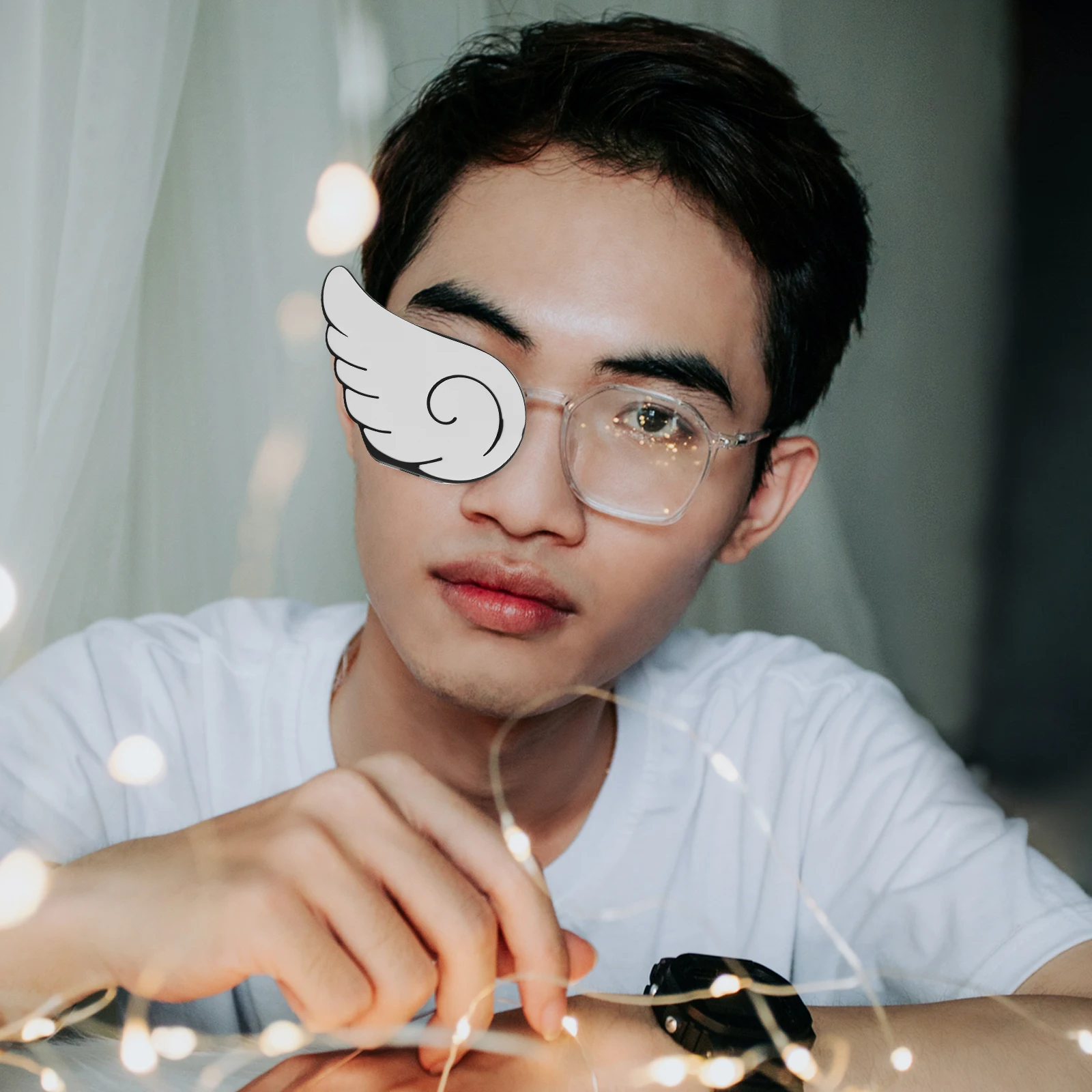 

2 Pcs Silicone Single Patch Strabismus Amblyopia Correction Comfortable Non Woven Fabric Mask for Kids Adults Lazy Cover Left