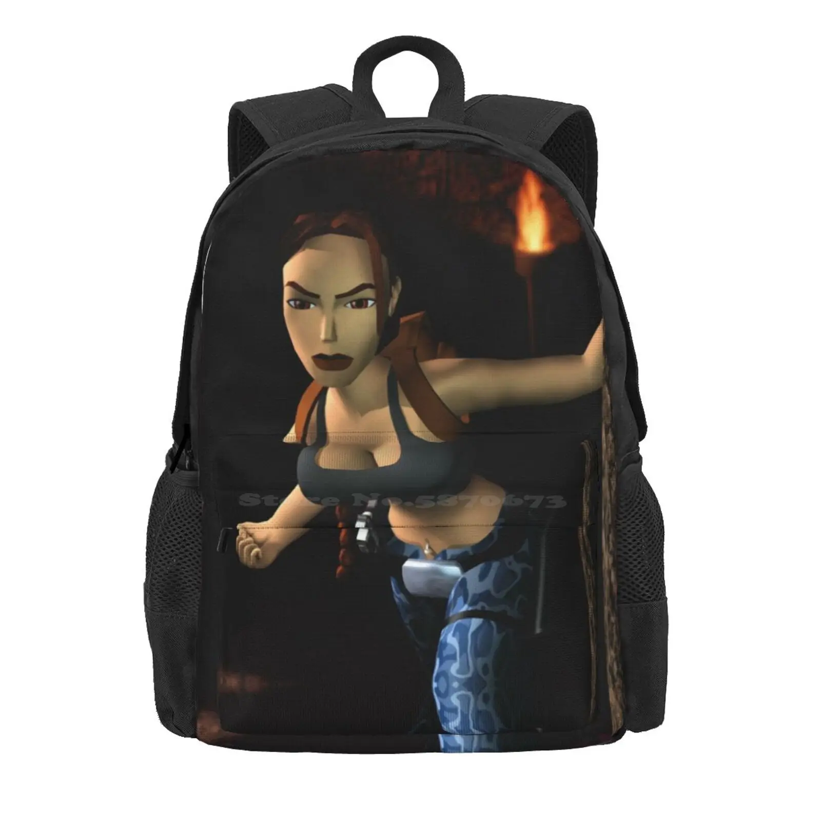 Tomb Raider Iii Adventures Of Lara Croft Hot Sale Schoolbag Backpack Fashion Bags Tomb Raider Lara Croft Retro Games 90S Gaming