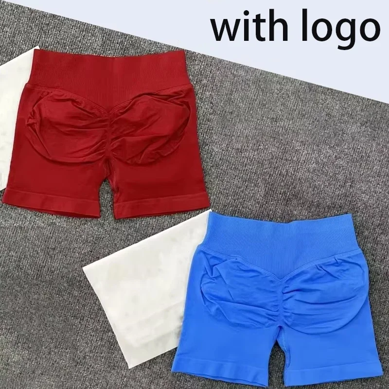 

Dyfne DF Logo Booty Hight Stretch Running Shorts Impact Shorts Seamless Scrunch Bum Workout Gym short Low Ribbed Waist Band Yoga