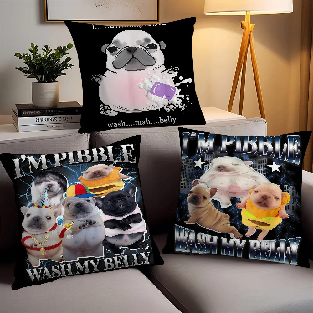 Fashion print Pibble Wash My Belly Pillow Case Office Cushions Suitable For Sofa Car Bedroom Decorative Cushion Cover