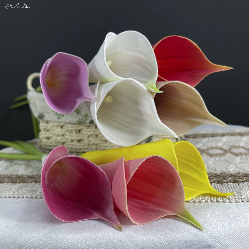 SunMade Ins Calla Lily Branch PU Artificial Flowers Home Wedding Decor Accessories for Flower Bouquet Decoration Mariage Bride image 2