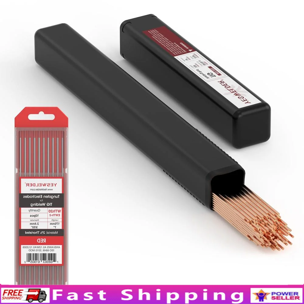 Carbon Steel Welding Rod & Red Thoriated Tungsten Electrode 3/32'' Combo Pack